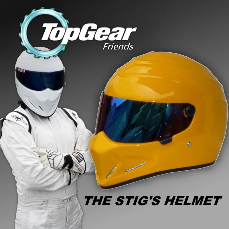 Topgear The STIG Helmet Like SIMPSOM Pig Yellow Helmet with Colorful Visor