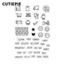 Kitchen Scene with Words Transparent Clear Stamps for Scrapbooking DIY Silicone Seal Photo Album Template Paper Maker Crafts