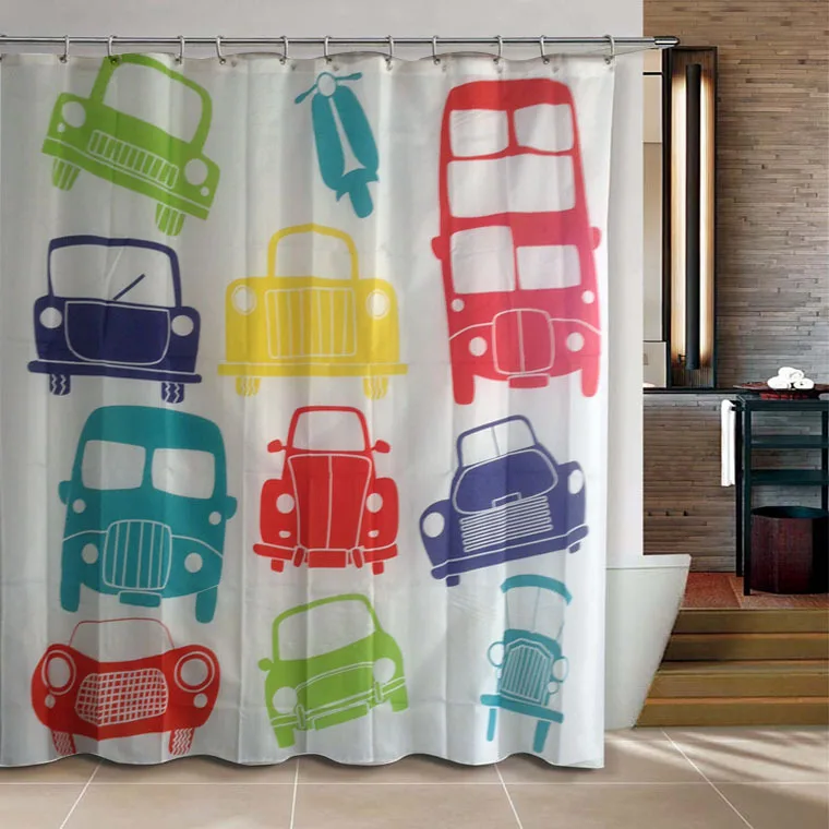 shower curtain Bathroom products Colorful toy cars terylene bath