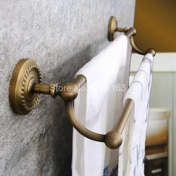 

Bathroom Accessory Vintage Retro Antique Brass Wall Mounted Bathroom Double Towel Bar Towel Rack Towel Rails aba093