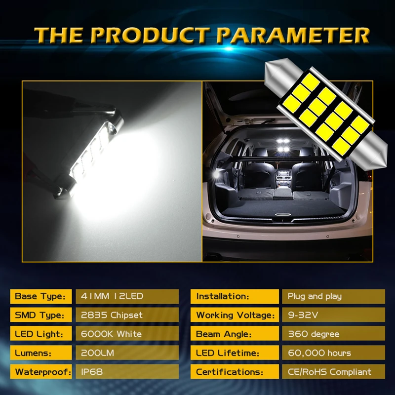 Katur-31mm 36mm 39mm 41mm  ֵ Led ڵ  4 , C5W C10W, Canbus,  , ׸    