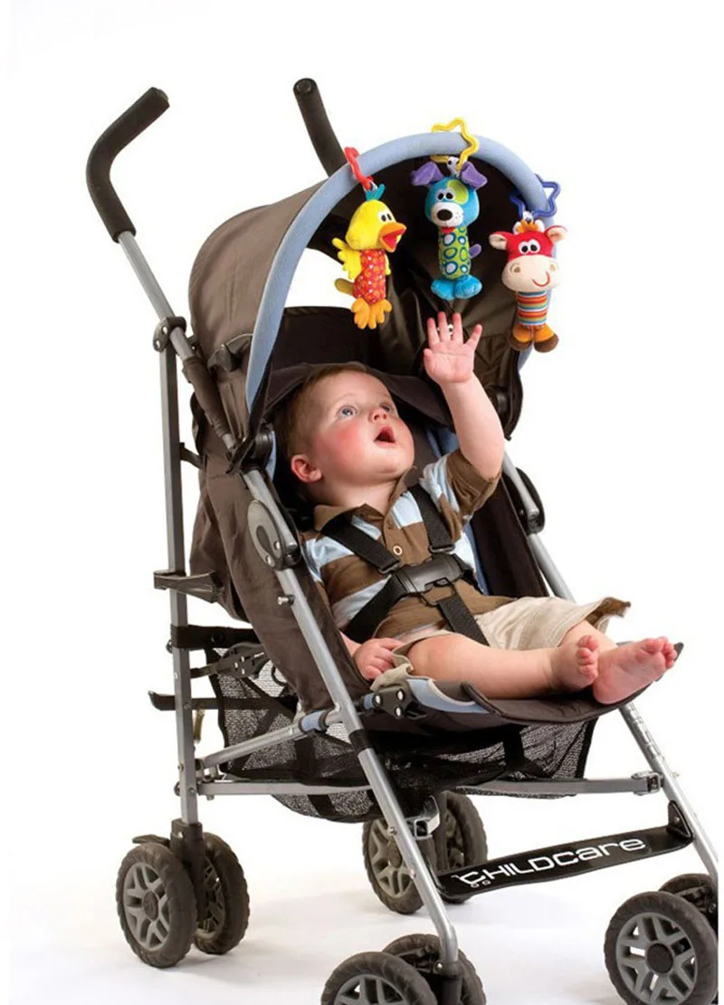 Теленок цыпленок щенок обезьяна Лев слон детская игрушка-погремушка колокольчик многофункциональная плюшевая коляска Мобильная игрушка Подарки I0049