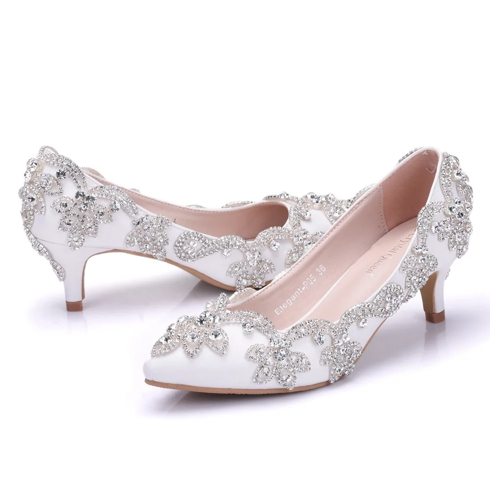 

5cm crystal shoes sweet rhinestone wedding bridal shoes temperament elegant high heels sexy stiletto shallow mouth single shoes