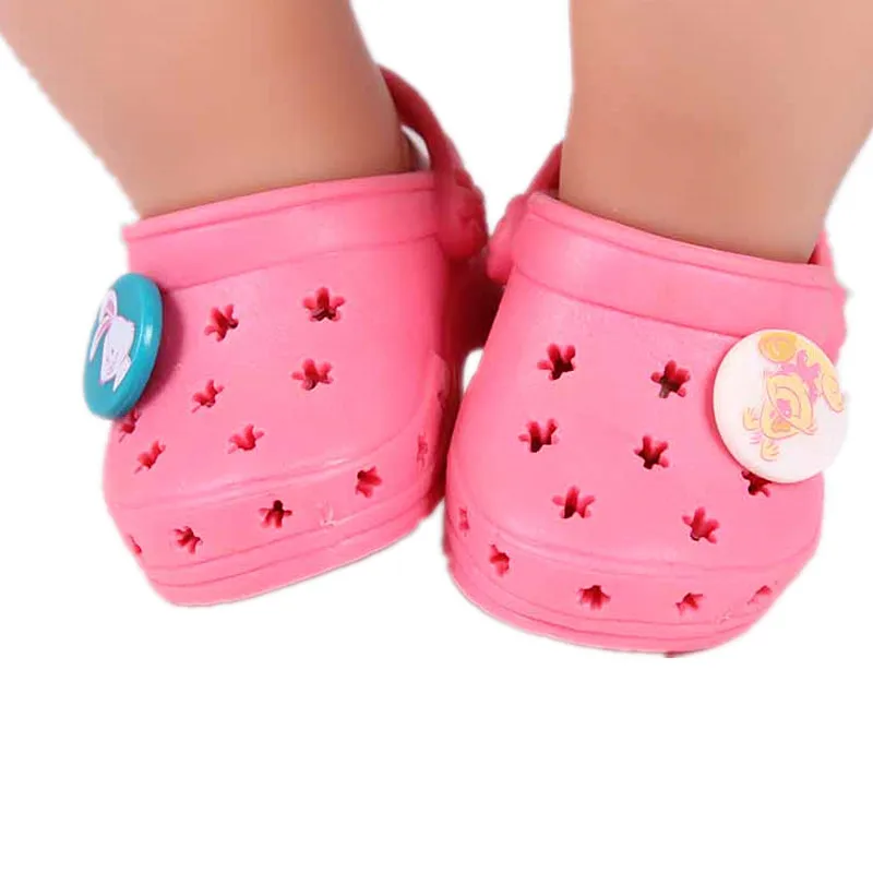

Only 60PCS ! Baby Doll Accessories Pink Shoelace Charms Sandals Doll Shoes Fit 43cm Baby Doll DS28