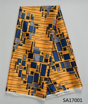 

Latest african wax pattern satin silk fabric for dress creative Digital print wax satin silk fabric 5 yards/lot SA17001