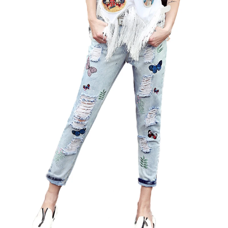 

2017 New Spring Women's Cotton Skinny Middle Waist Zipper Fly Ankel-Length Pencil Pants with Pockets