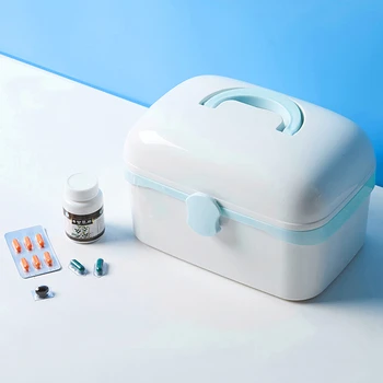 

Spring New Home First Aid Kit Portable Medicine Box Health Plastic No Smell Medical Case Child Baby Storage Organizer Bins