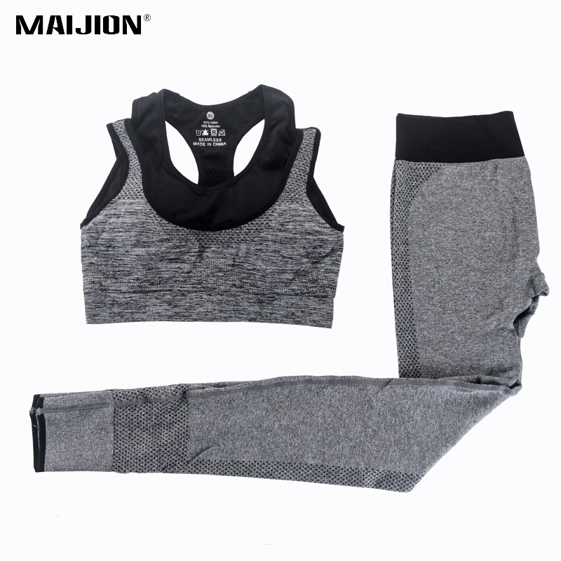 baratas MAIJION 2 pcs Conjuntos de Ioga Das Mulheres Do Esporte da Aptidão Bra + Calças de Yoga Leggings Set, ginásio Correr Esporte Terno Conjunto Roupas de Ginástica para o Sexo Feminino