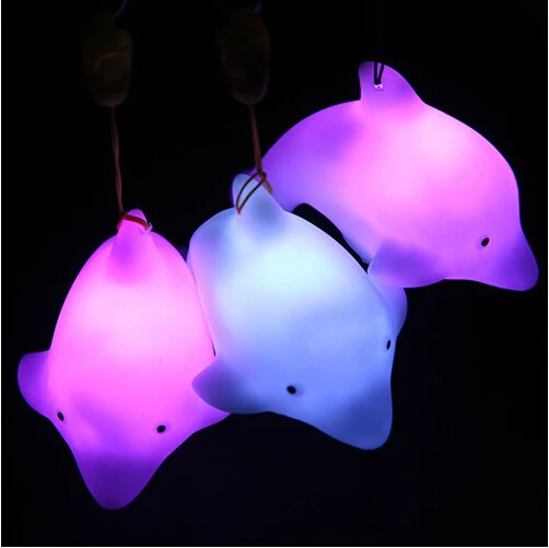 Romantic Night Lamp Dorphlin Type Colorful Flashin...