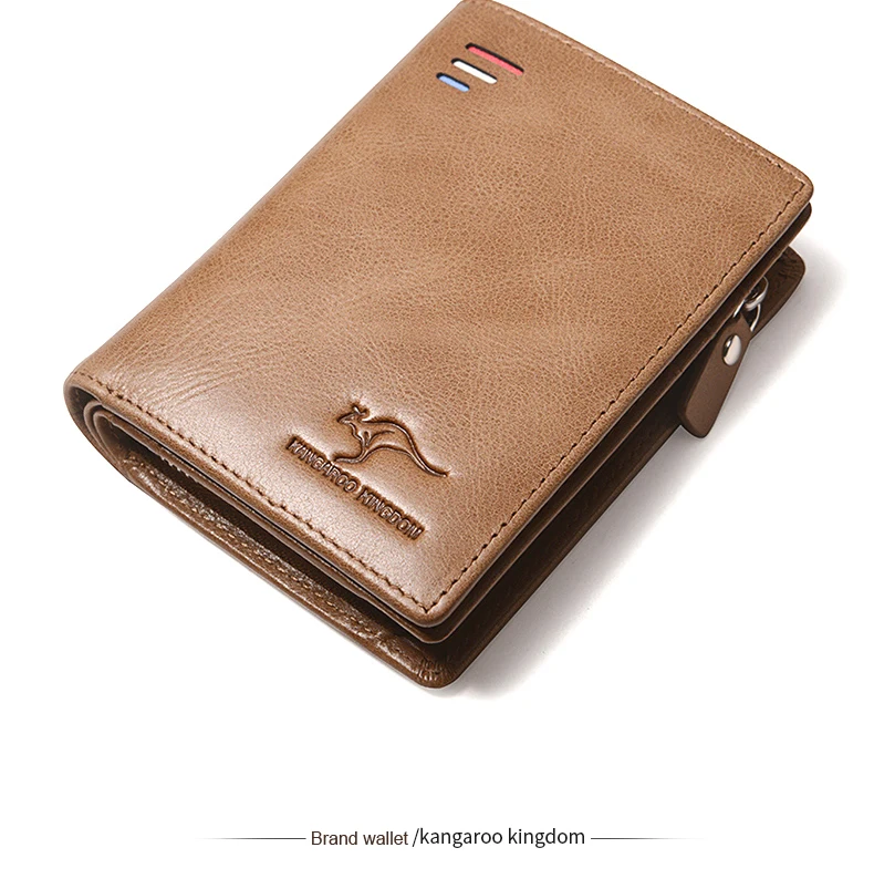 Кенгуру Королевство известный бренд Роскошные винтажные мужские кошельки из натуральной кожи на молнии кошелек держатель для кредитных карт кошелек