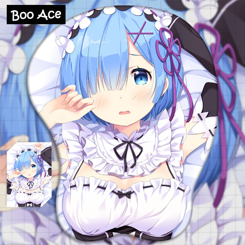 Большой Размеры! Re: Zero Rem аниме 3D Oppai коврик для мыши подставка для запястья