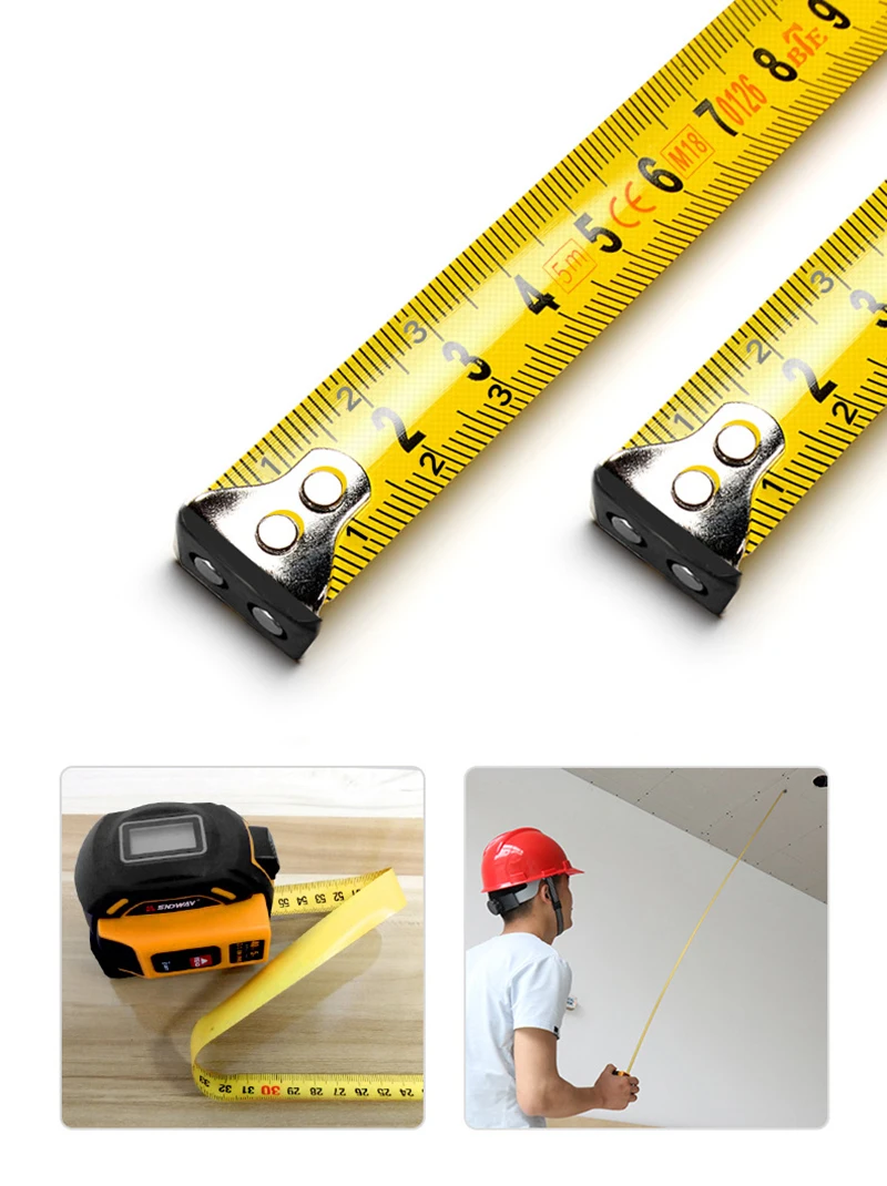 KALAIDUN Tape Measure Laser 2in1 Laser Measure 40M60M Tape Measure 5M  LCD Digital Display Magnetic Hook Screwdriver Nylon DIY11