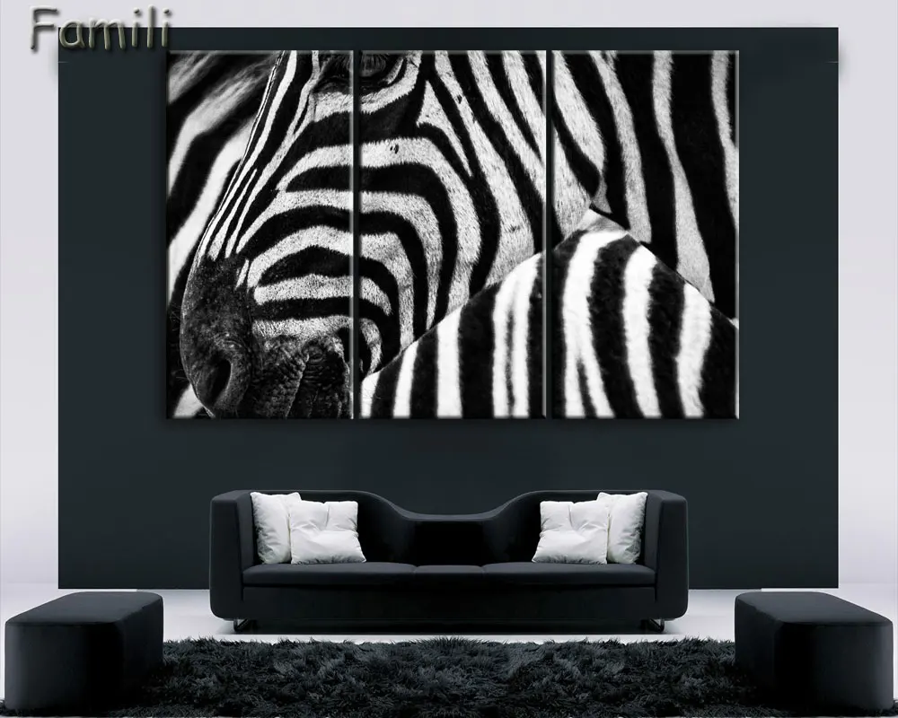 

Mordern Canvas Painting Zebra Frameless Animal Art Poster Wall Horse Oil Picture Home Decor Print on Canvas for Living Room 3pcs