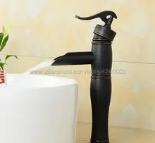 Black Oil Rubbed Bronze Bathroom Faucet Waterfall Faucet Basin Mixer Tap Basin Faucet Bathroom Basin Sink Faucet Khg013 bathroom sink faucet double handles widespread 3pcs bathroom basin mixer tap oil rubbed bronze