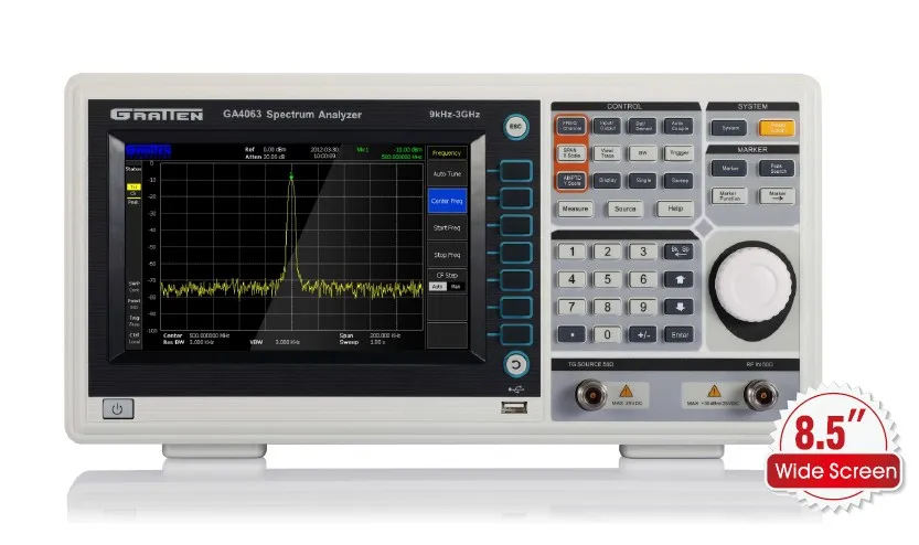 Через DHL ATTEN 9 кГц~. 1,5 ГГц цифровой анализатор спектра GA4032 8,5 дюйма lcd 800x480 AV 100 V~ 240 V