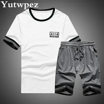 

Men Tracksuit Set New Summer Tracksuits Casual Clothes Men Sportswear Male 2PC Short Tshirts + Shorts Sets Male Track Suits 2019