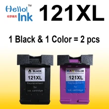 for HP121 HP 121 121XL XL Color Ink Cartridge 2PCS CC641HE CC644HE 641 644 for HP Deskjet D2563 F4283 F2423 F2483 F2493 printer