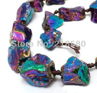 H TB29 Mystic Rainbow Titanium Quartz Crystal Rough Blue бусины из горного хрусталя для изготовления