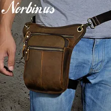Norbinus, натуральная кожа, мужская сумка на пояс, мотоциклетная сумка на пояс, сумка на бедро, для путешествий, сумка через плечо