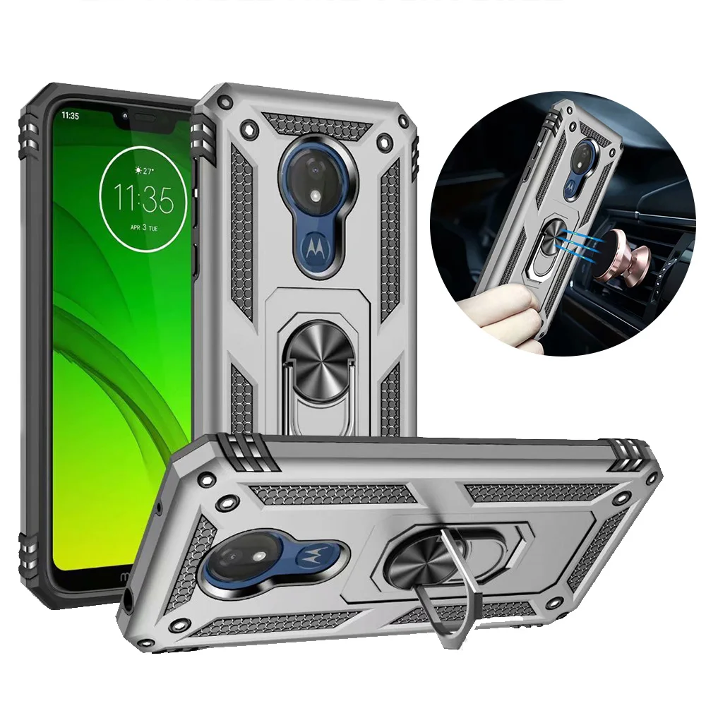 Чехол-подставка для Motorola G7 Power гибридный Магнитный чехол с кольцом пальца Moto Plus |