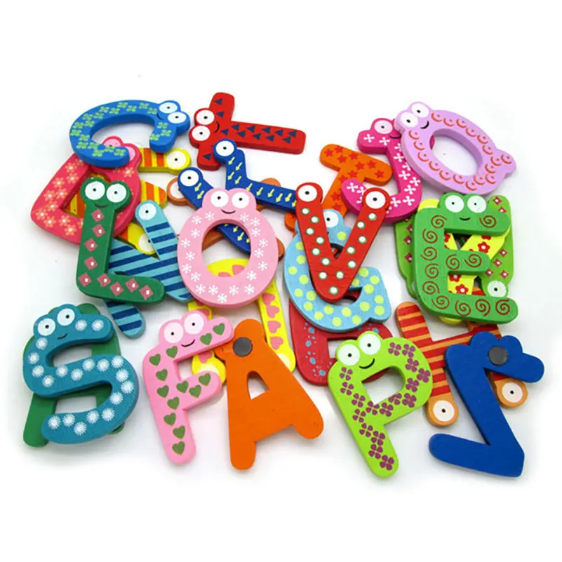 26Pcs Large Letter Kawaii Style Fridge Magnets Cute English Alphanumeric Cartoon Child Early Learning Creative Magnet Decoration | Дом и сад