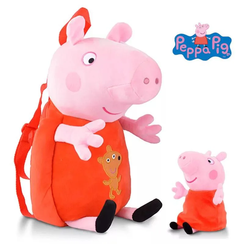 2 шт. Подлинная Peppa Свинья 44 см сумка + 1 шт. кукла малыш милые сумки рюкзак детский сад плюшевые мультфильм мешок Горячая Распродажа большая