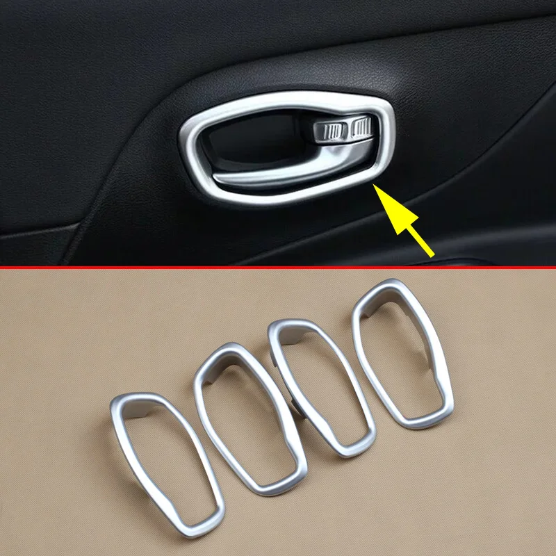 Matte Chrome (SET OF 4) Car Styling Interior Door Handle Cover For Jeep