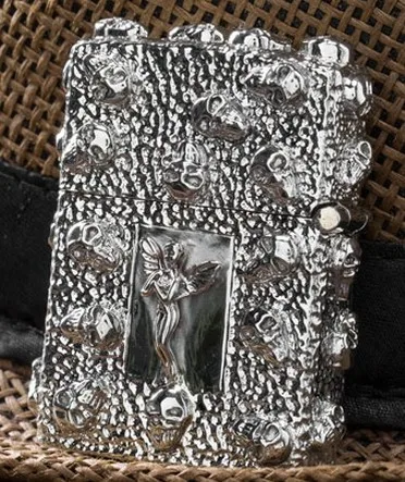 

Original Authentic silver liner brand heavy armor Skull angel lighters