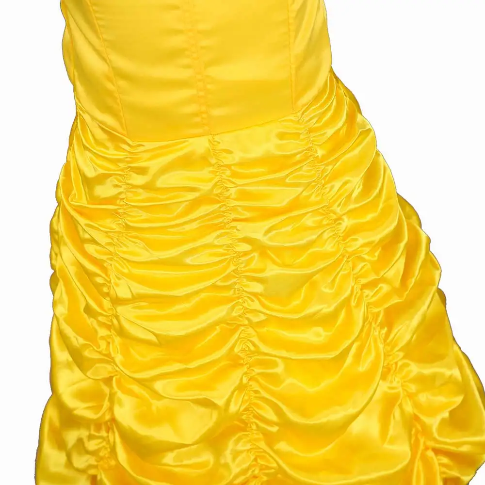 Платье принцессы Белль для девочек; Многослойная юбка на плечах; костюм с рисунком зверя; детское нарядное платье; костюм