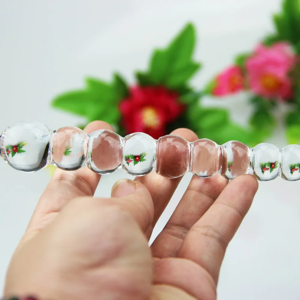 HH050  Beaded Sensual Glass Dildo  (5)