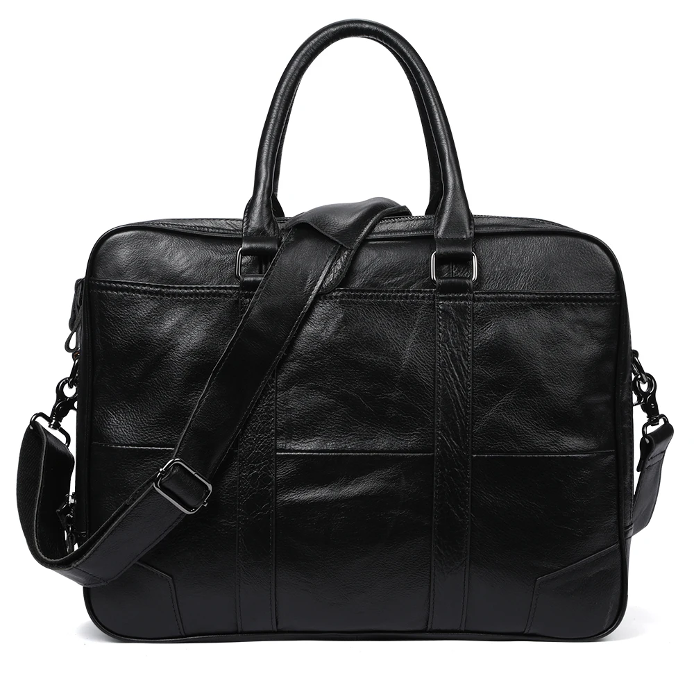 

Free shipping men briefcase bag men's genuine leather laptop bag business tote for document office portable laptop shoulder bag