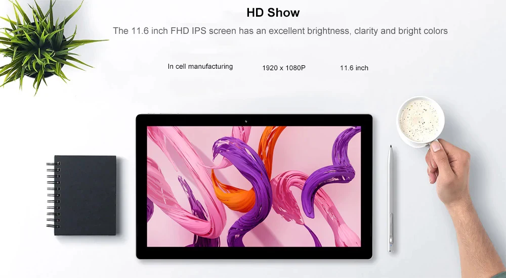 Teclast X4 планшетный ПК 11,6 дюймов Windows 10 Intel Celeron N4100 процессор 2,4 ГГц 8 Гб ram 128 Гб SSD
