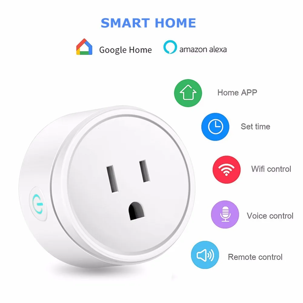 Smart Plug Wifi Smart Socket Power Monitor EU US UK Voice Remote Control Home Automation Plug Work with Google Home Alexa IFTTT