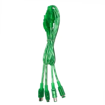 

10PCS Two - in - one double - line transparent green for GB/GBC/GBP/GB 2 Player Game Link cable universal 2 IN 1