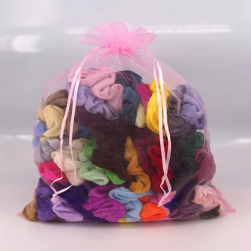 Lady Hair Scrunchies Ring Elastic Hair Bands Pure Color Bobble Sports Dance Velvet Soft Charming Scrunchie Hair Band 46 Colors