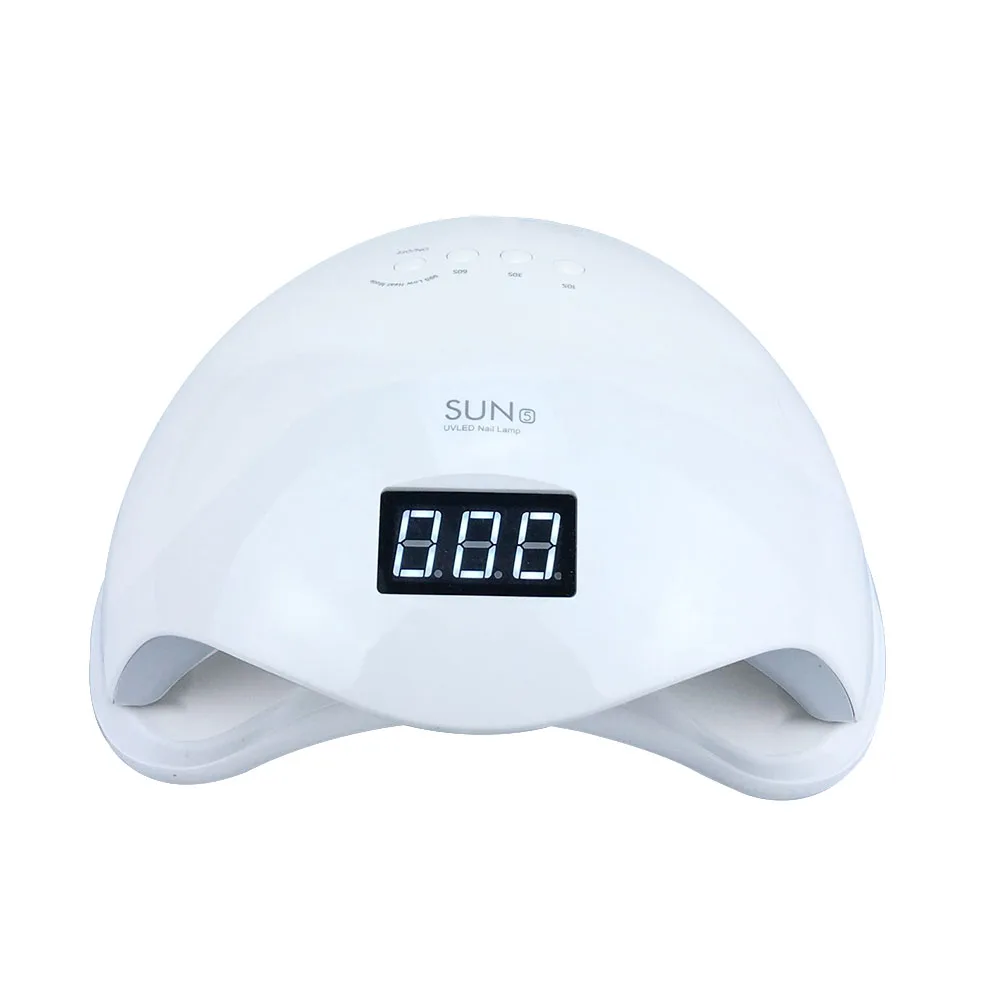 SUN5 Plus 48W Dual UV LED Nail Lamp Nail Dryer Gel Polish Curing Light with Bottom 30s/60s Timer LCD display