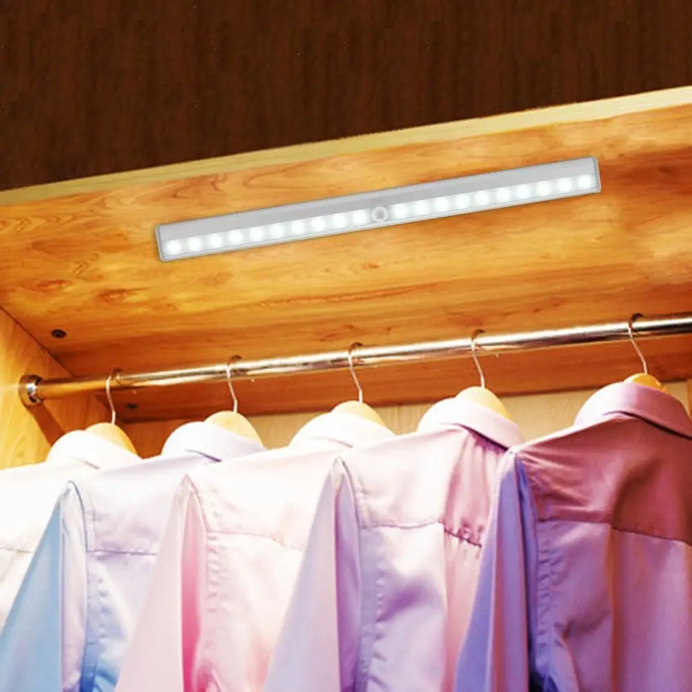 

20 LED USB Rechargeable LED Sensor Under Cabinet Light 3 Working Modes Switch Night Light Motion Sensor Activated Lamp
