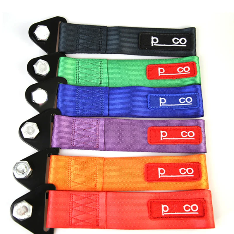 

pco Towing Rope Racing Car Universal Tow Eye Strap Tow Strap Bumper Trailer High Strength Nylon pco JDM trailer Tow Ropes