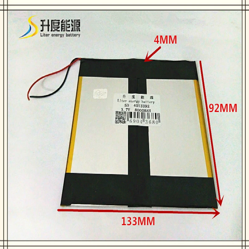 3.7V 8000mAH 4013392  Polymer lithium ion / Li-ion battery for tablet pc,mp3,mp4,cell phone,speaker,power bank