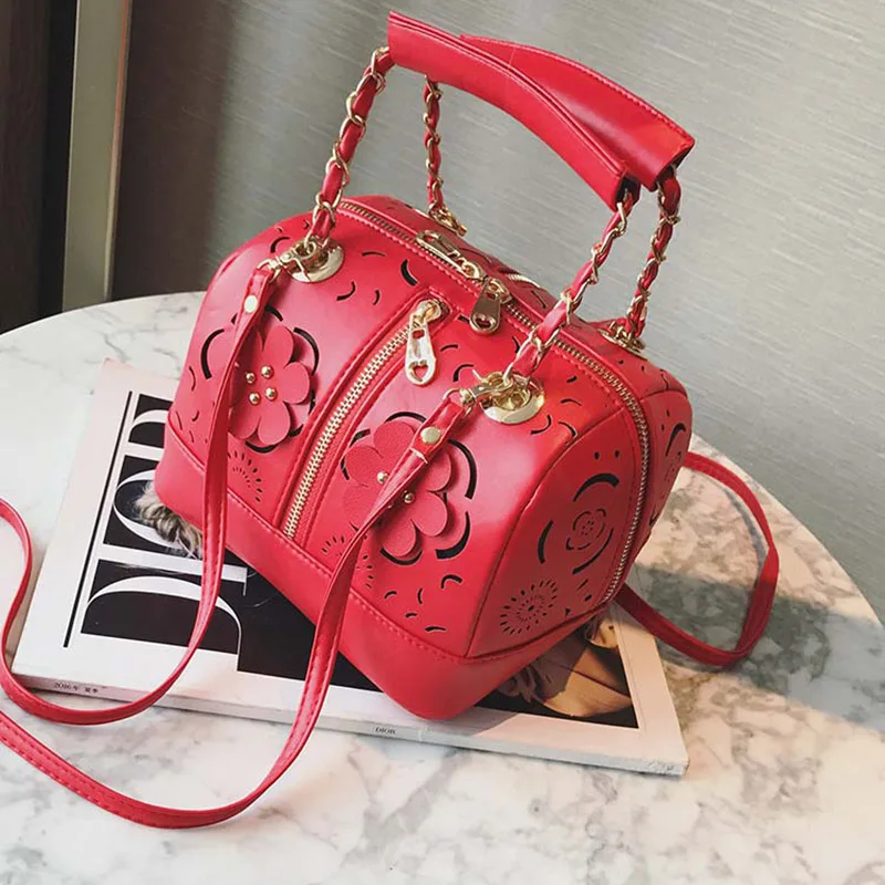 Fashion Women Leather Handbag Hollow Out Female Messenger Crossbody Shoulder Bag Ladies Wild Purse Designer Top-Handle SS7298 (19)