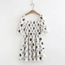 Большие женские летние платья Poka в горошек, новые женские свободные платья с короткими рукавами для девочек