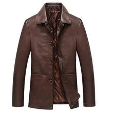 Leather Jacket Men Soft PU Leather Jacket Male Business casual Coats Man Jaqueta Masculinas Inverno Couro Large size XXXL 4XL