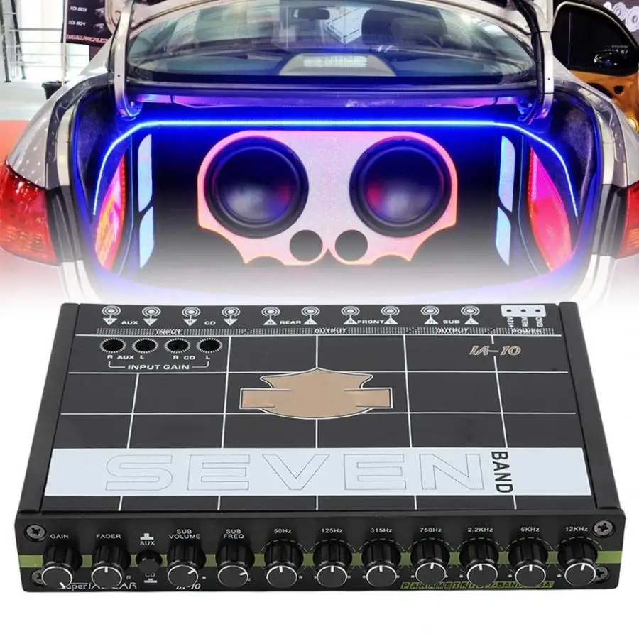 

Automobile Audio Equalizer 1pc Car Automobile Audio Stereo EQ Equalizer with 7 Band auto accessorie ecualizador de audio New