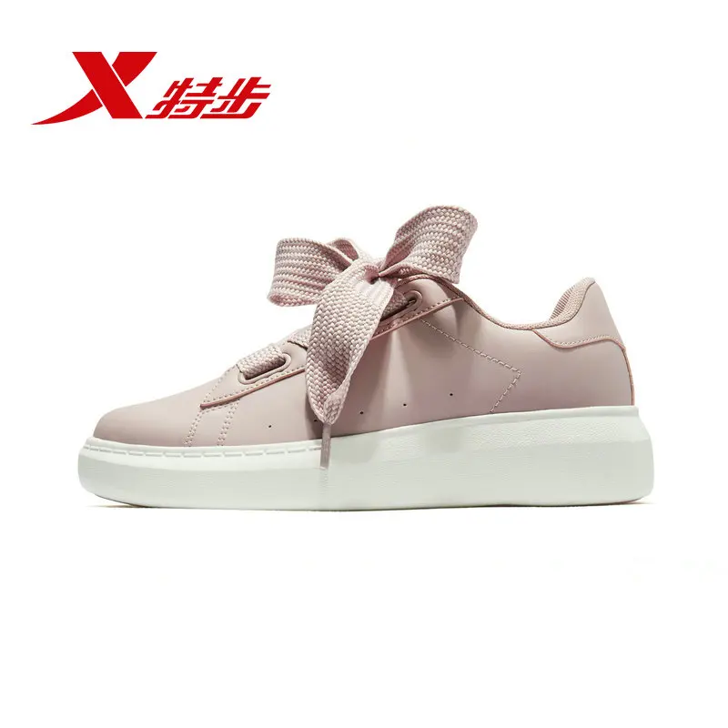 

881118319252 Xtep women's casual shoes wide ribbon bow shoes 2018 trend sports shoes