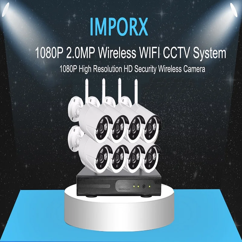 IMPORX 8CH 1080 P HD Беспроводной NVR 2 ТБ HDD видеокамера с Wi-Fi системы 2MP ИК Открытый Запись CCTV IP камера товары теле и видеонаблюдения комплект