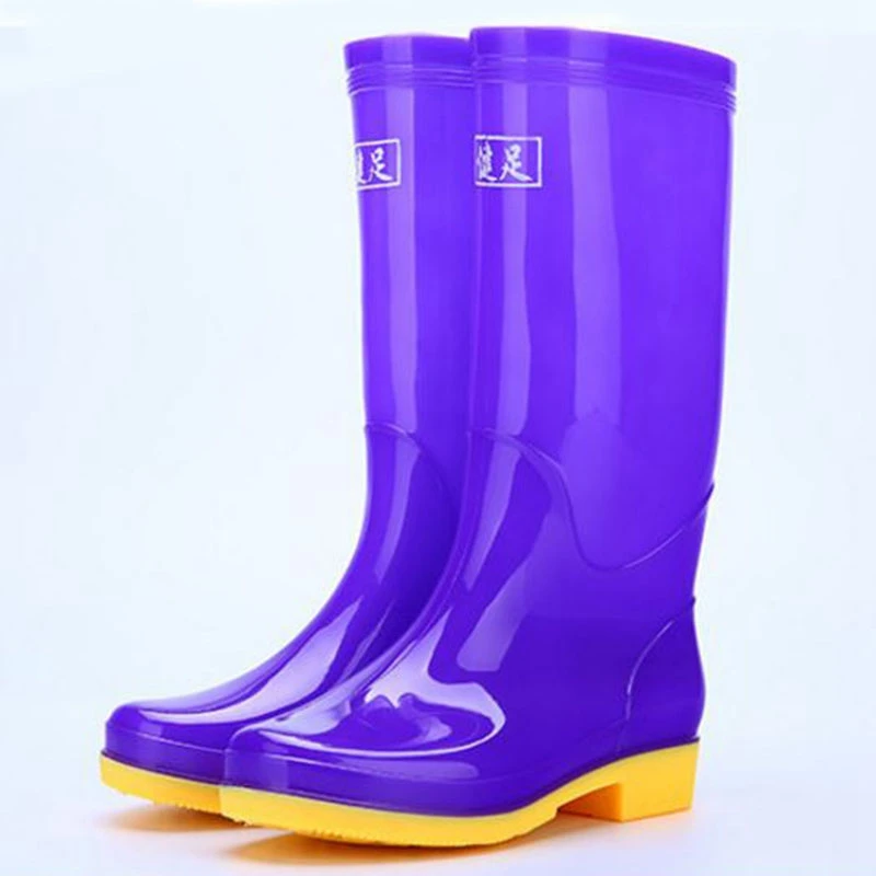Coolcept/12 цветов; женские резиновые сапоги из водонепроницаемого материала; однотонные сапоги до колена; уличная резиновая водонепроницаемая обувь для женщин; размеры 36-41