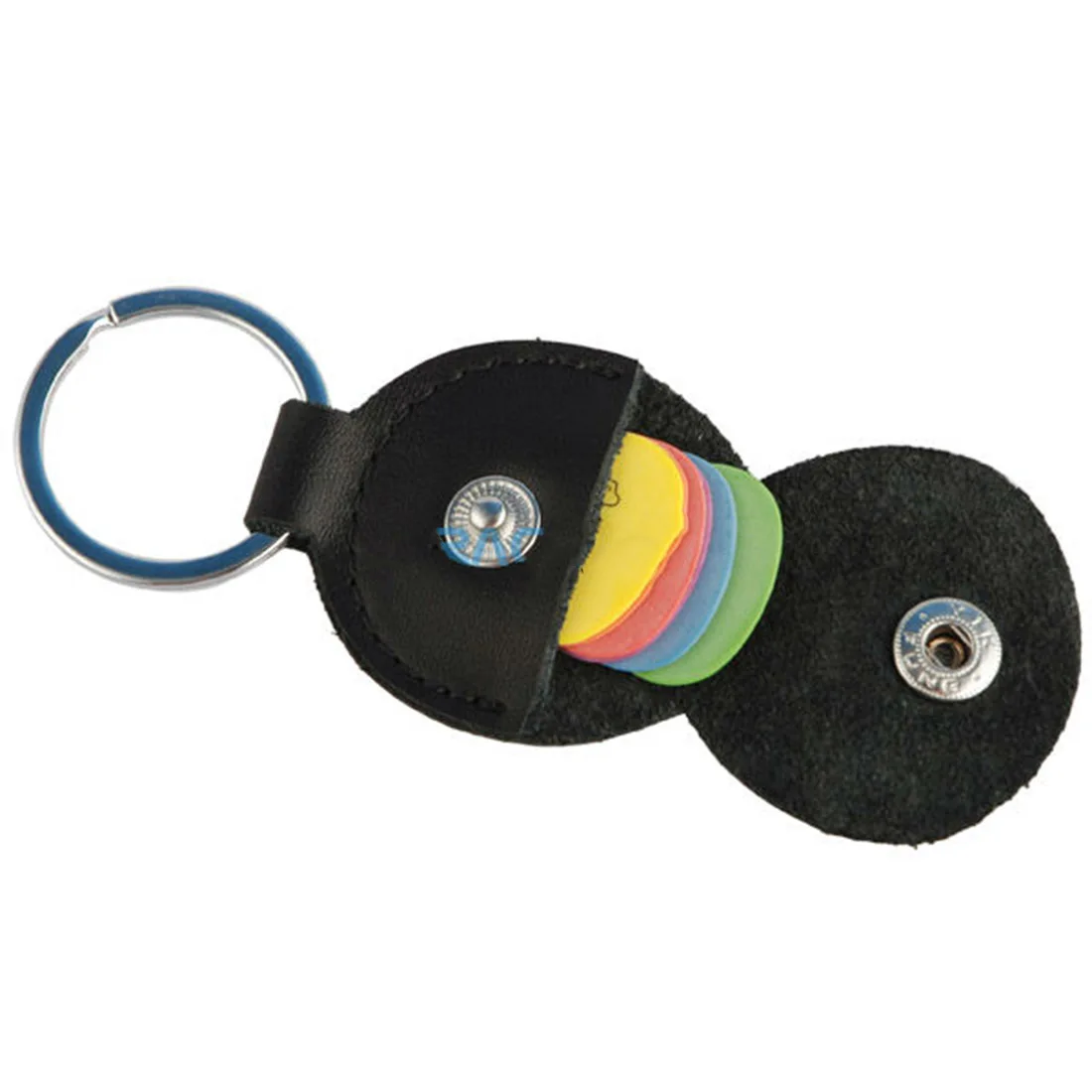 Alta calidad Guitarra cuero genuino Guitarra plectro Case bolsa llavero forma accesorios de Guitarra
