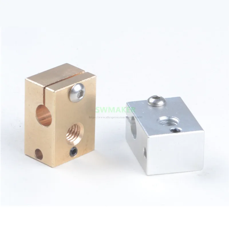 1pcs High Temperature Brass/Aluminium alloy V6 cartridge type heater block for thermistor/PT100 sensor hotend 3D printer | Компьютеры и