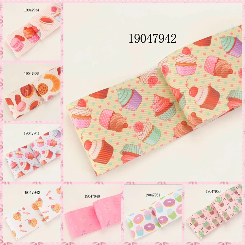 

NEW 3" 75mm sweet doughnut & ice cream ribbon printed grosgrain ribbons free shipping 19047934