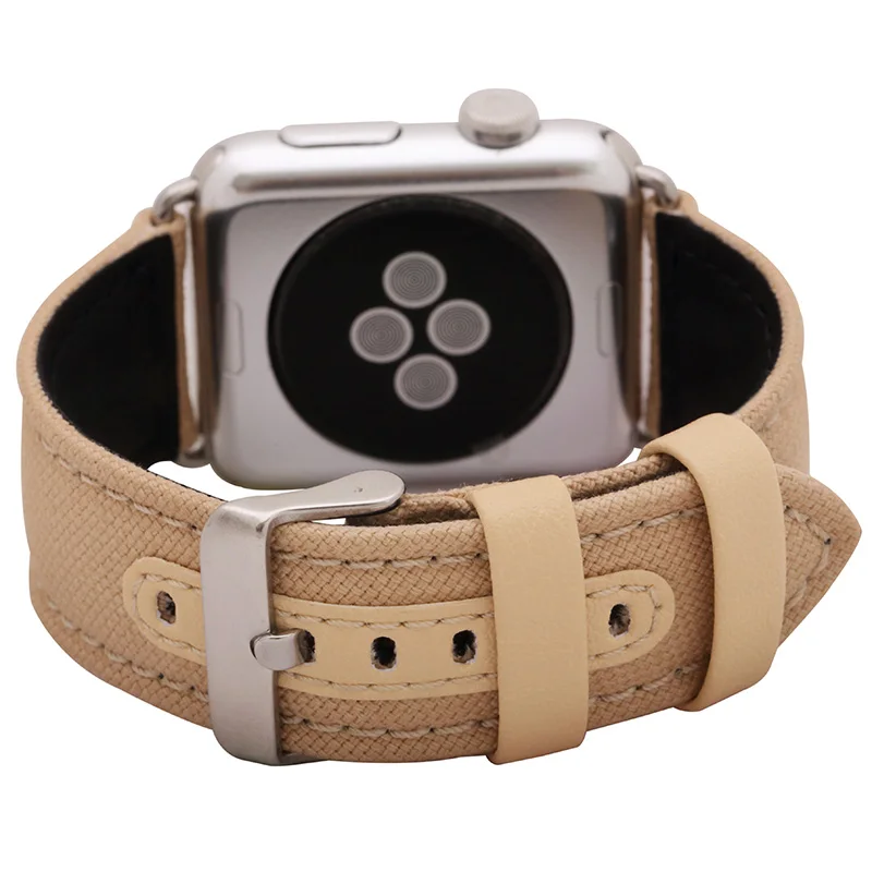 

FOHUAS Series 2 1 Genuine Leather Loop For Apple Watch Band Nylon strap 42mm For Apple Watch leather strap 38mm bracelet women